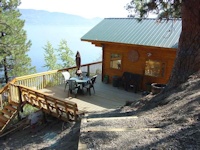 Very popular cabin kit called the Madrona installed on Okanagan Lake near Kelowna that was manufactured by bavariancottages.com